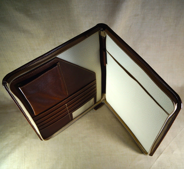Carpeta de piel ejecutiva vintage