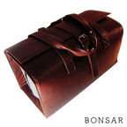 Petaca de piel con fieltro