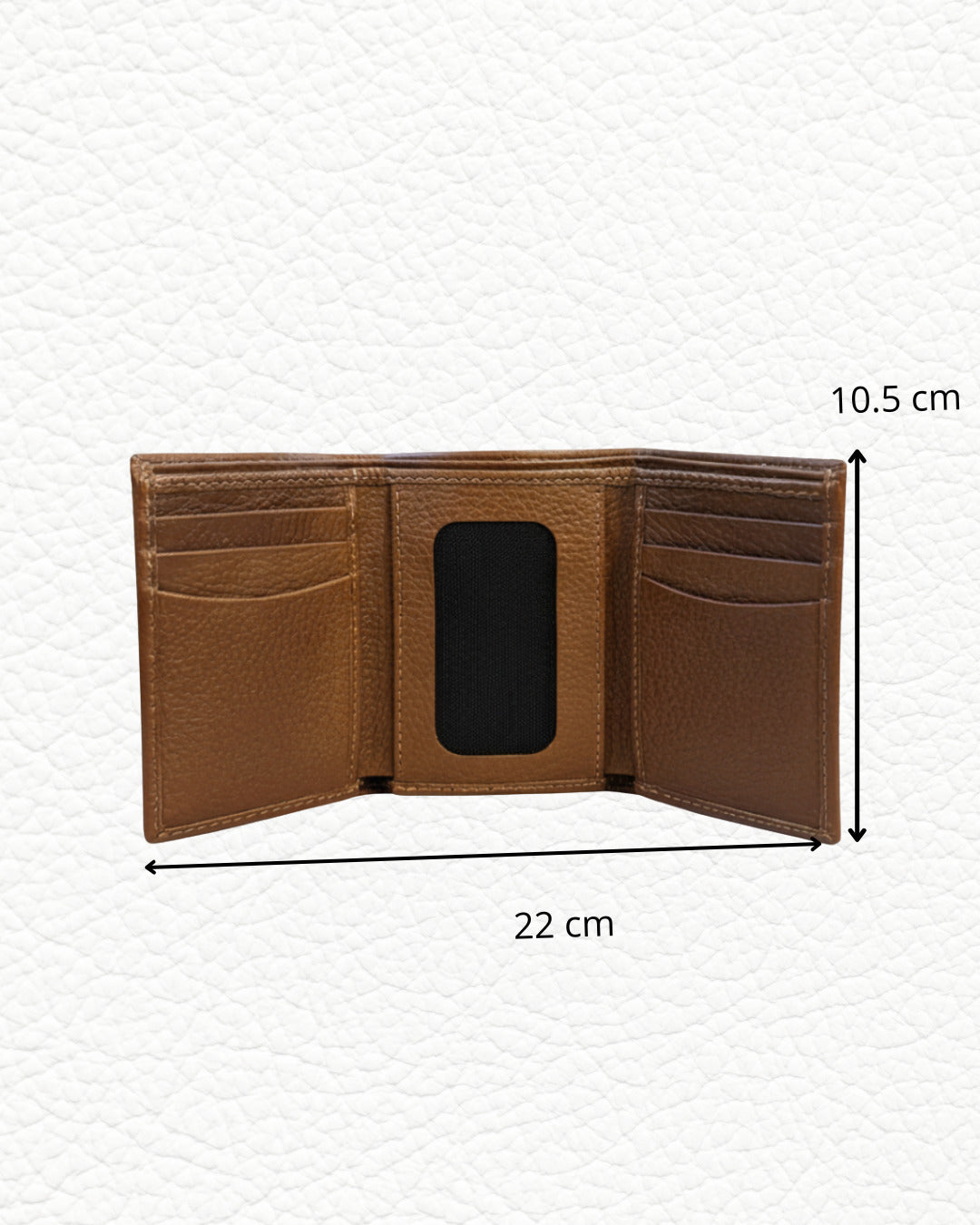 Cartera de piel triple inglesa