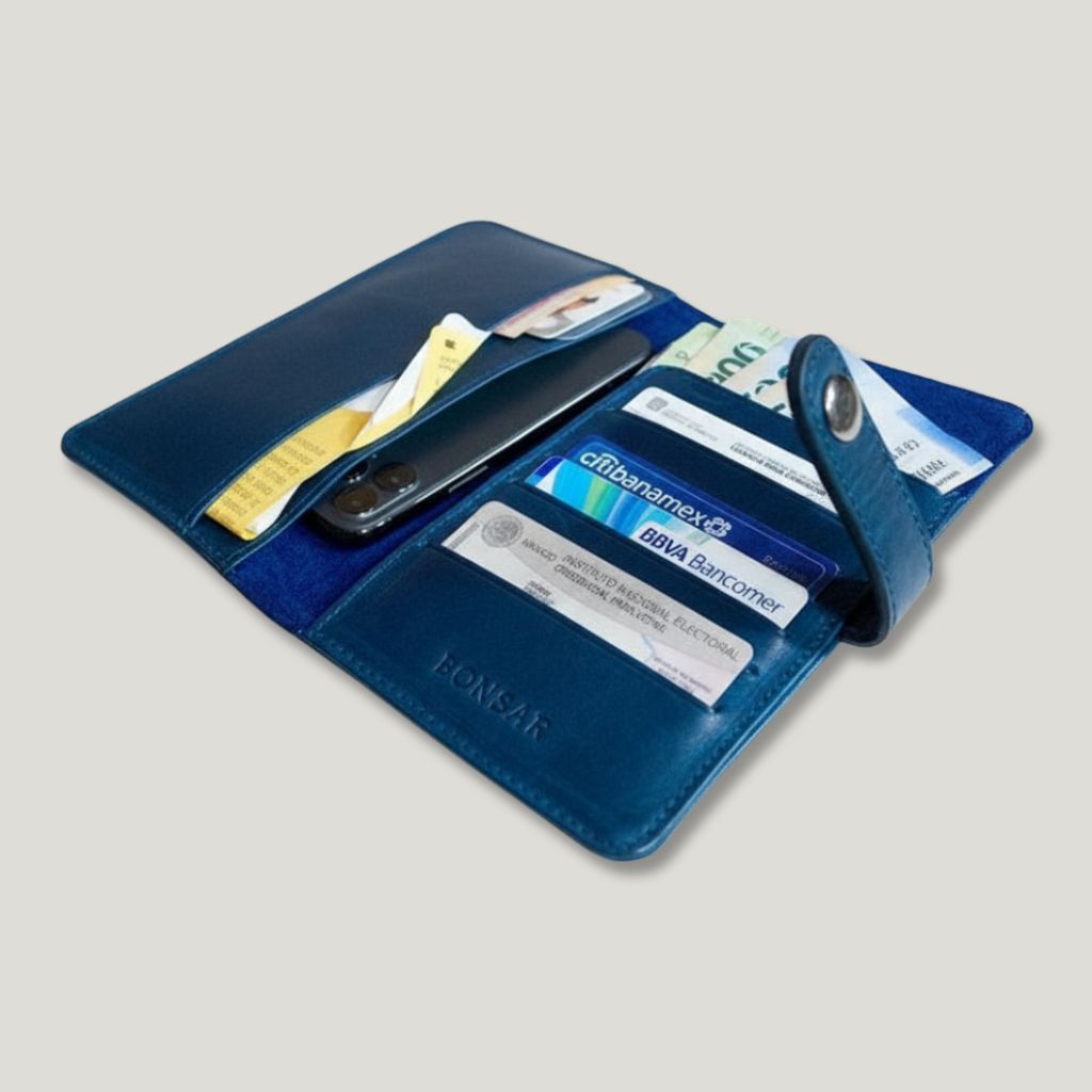 Porta pasaporte de piel rustico