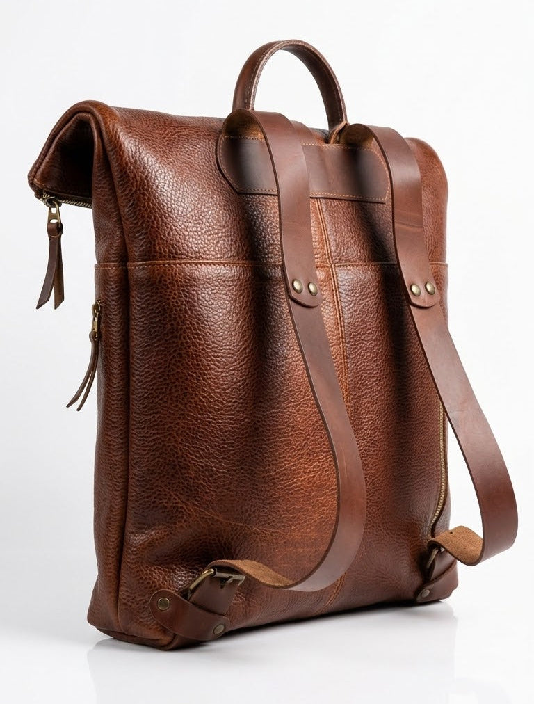 Mochila de piel viajera