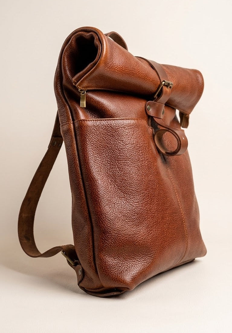Mochila de piel viajera
