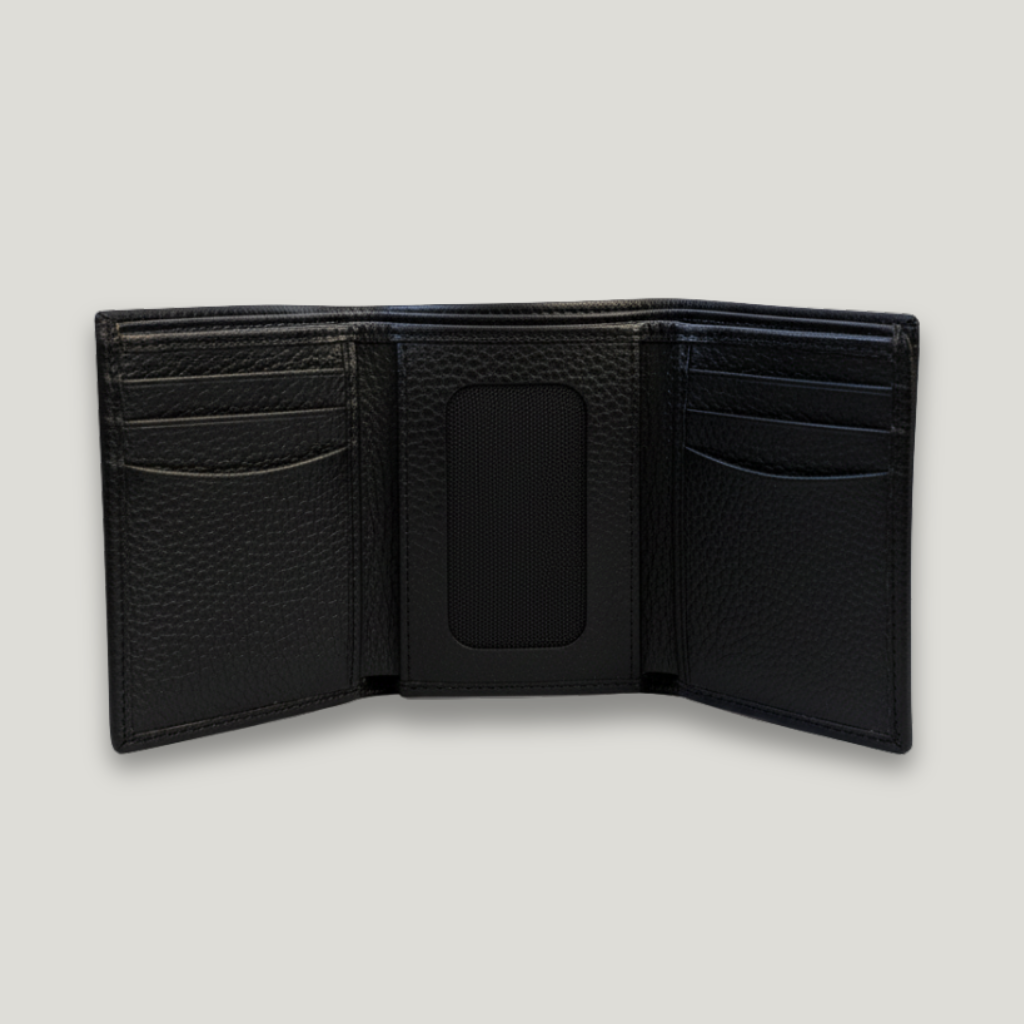 Cartera de piel triple inglesa