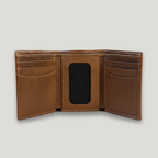 Cartera de piel triple inglesa