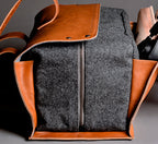 Petaca de piel con fieltro