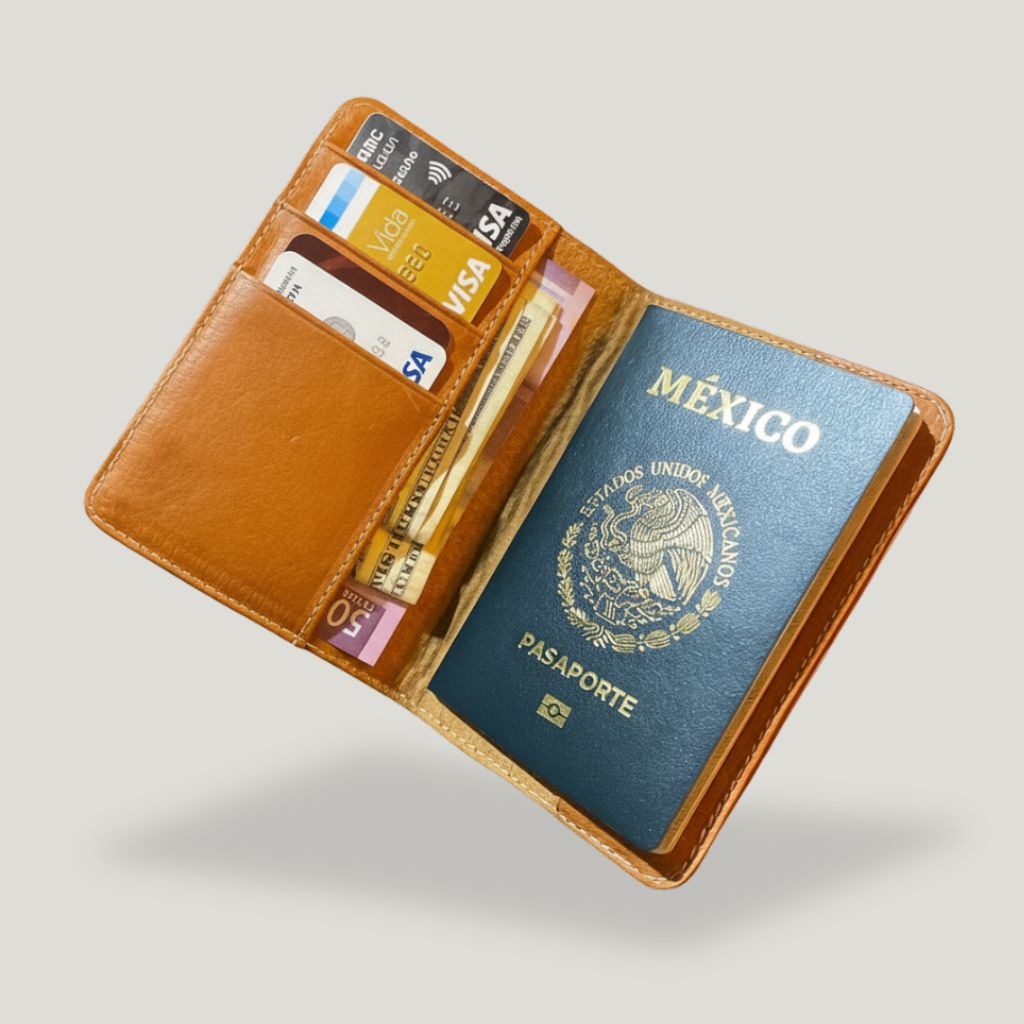 Porta pasaporte de piel Siena