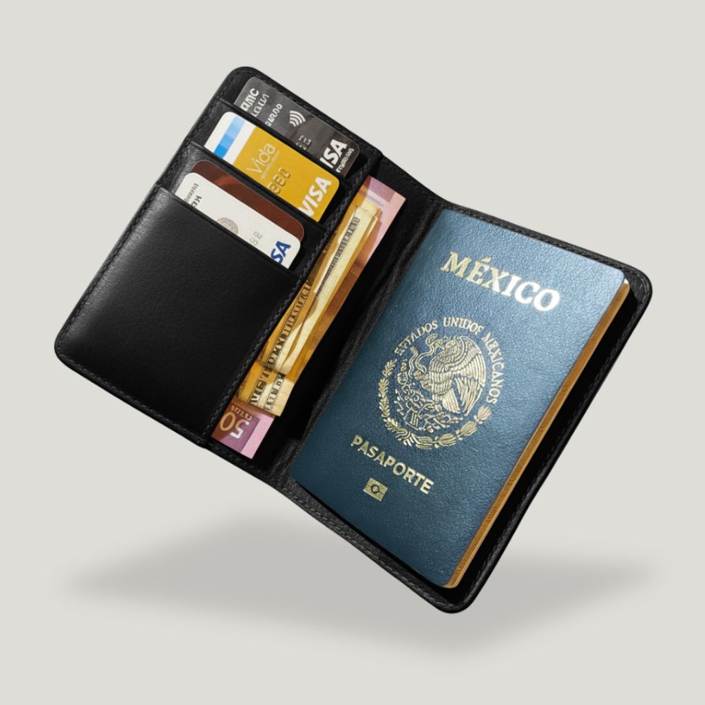 Porta pasaporte de piel Siena