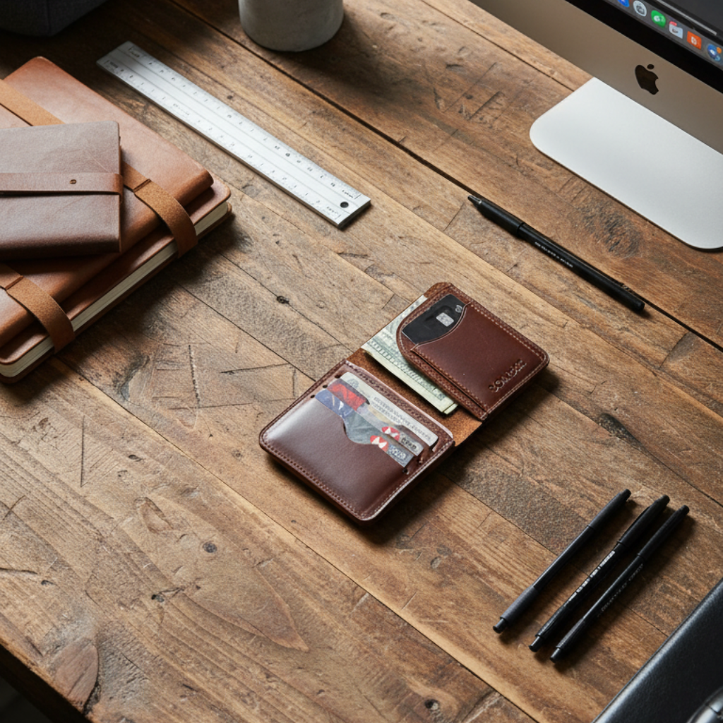 Tarjetero de piel Dakota